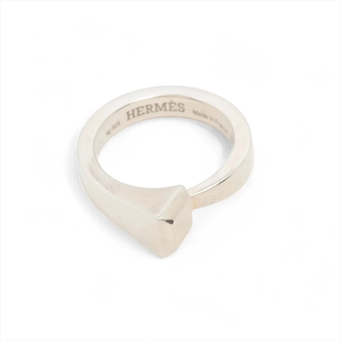 HERMES CLUDESFORGES RING 925 SILVER: Hermes Cludesforges Ring 925 Silver Brand: Hermes Type/Style: Ring Material: 925 Color: Silver Size: 5.5 - 5.75 US Accessories: None Accessories Notice: When purchasing pre-owned goods, please refer