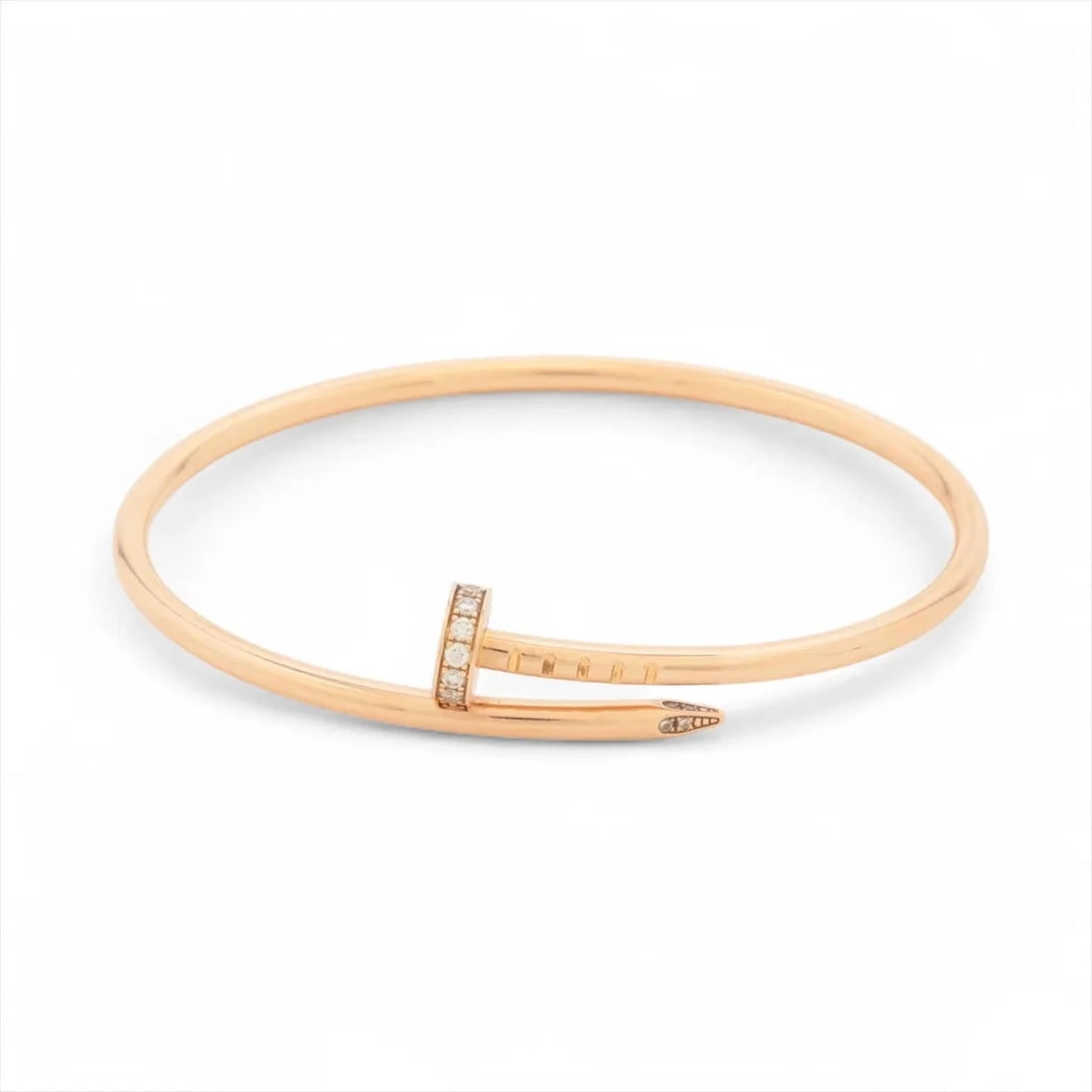 CARTIER JUSTE UN CLOU SM DIAMOND BRACELET 750(PG): Cartier Juste un Clou SM diamond Bracelet 750(PG) Brand: Cartier Type/Style: Bracelet Material: 750(PG) Color: Pink Gold Size: Bracelet length:15 Accessories: None Accessories Notice: When purchasing