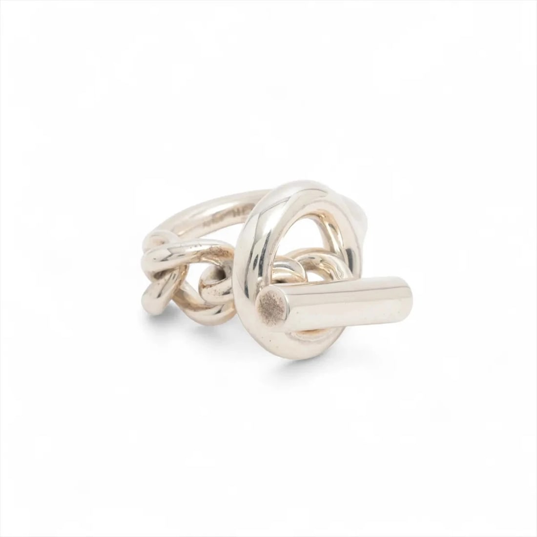 HERMES CROISET RING 925 SILVER: Hermes Croiset Ring 925 Silver Brand: Hermes Type/Style: Ring Material: 925 Color: Silver Size: 5.5 - 5.75 US Accessories: None Accessories Notice: When purchasing pre-owned goods, please refer to