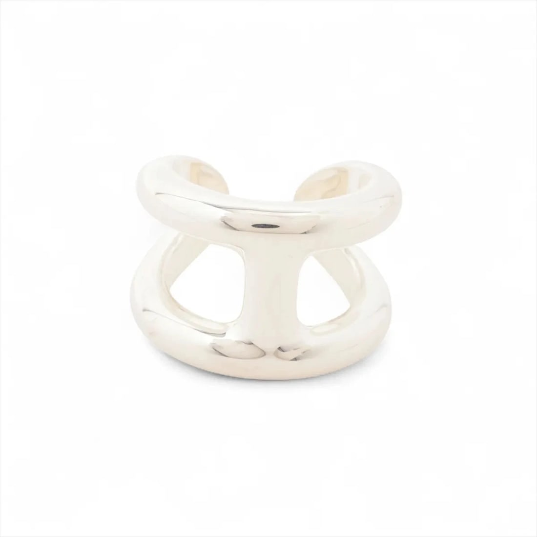 HERMES OSMO'S GM RING 925 SILVER: Hermes Osmo's GM Ring 925 Silver Brand: Hermes Type/Style: Ring Material: 925 Color: Silver Size: 6.25 - 6.5 US Accessories: None Accessories Notice: When purchasing pre-owned goods, please refer to