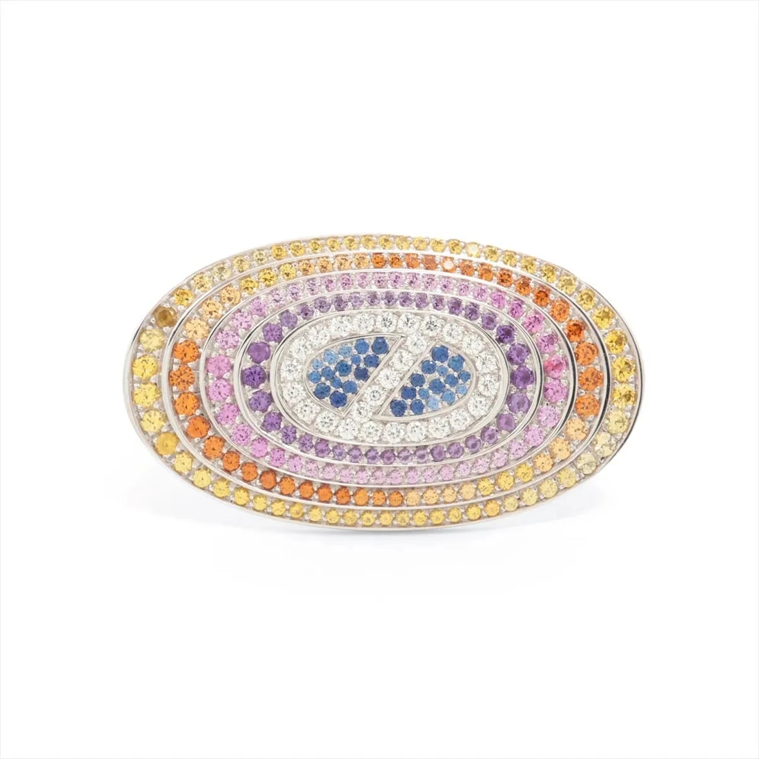 HERMES MULTICOLOR DIAMOND RING 750(WG): Hermes Multicolor diamond Ring 750(WG) Brand: Hermes Type/Style: Ring Material: 750(WG) Color: White Gold Size: 6.75 - 7 US Accessories: None Accessories Notice: When purchasing pre-owned