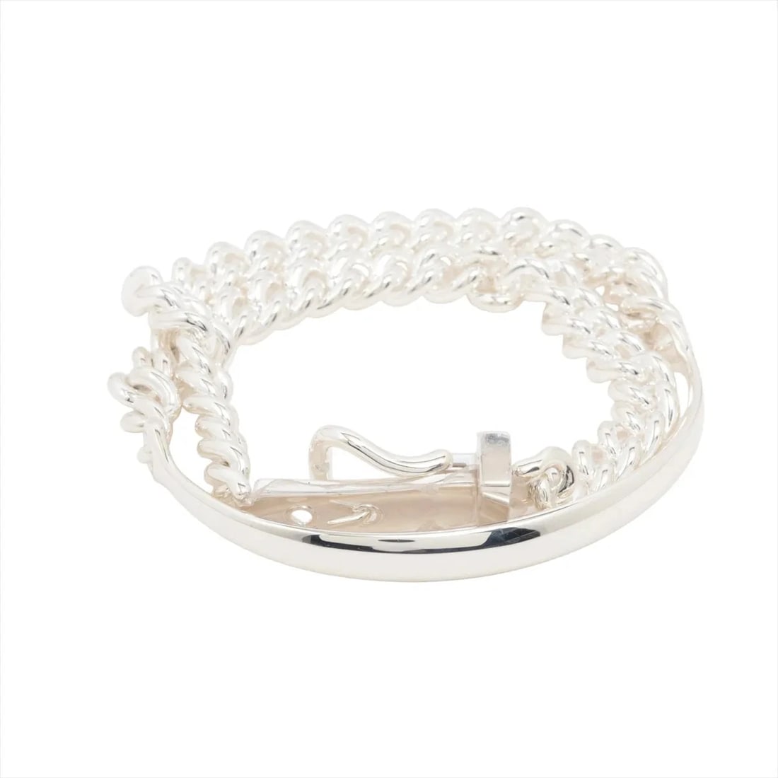 HERMES BOUCLES SERIE UNFLEXIBLES BRACELET 925 SILVER: Hermes Boucles Serie unflexibles Bracelet 925 Silver Brand: Hermes Type/Style: Bracelet Material: 925 Color: Silver Size: Bracelet length:16.5cm Accessories: None Accessories Notice: When purchasing