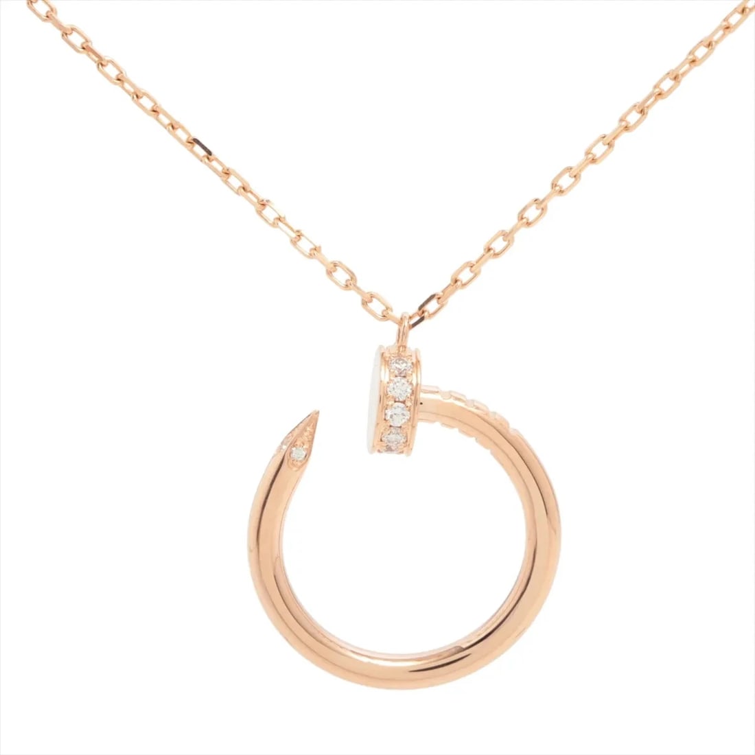 CARTIER JUSTE UN CLOU DIAMOND NECKLACE 750(PG): Cartier Juste un Clou diamond Necklace 750(PG) Brand: Cartier Type/Style: Bracelet Material: 750(PG) Color: PG Size: Bracelet length:41.3cm Accessories: None Accessories Notice: When purchasing