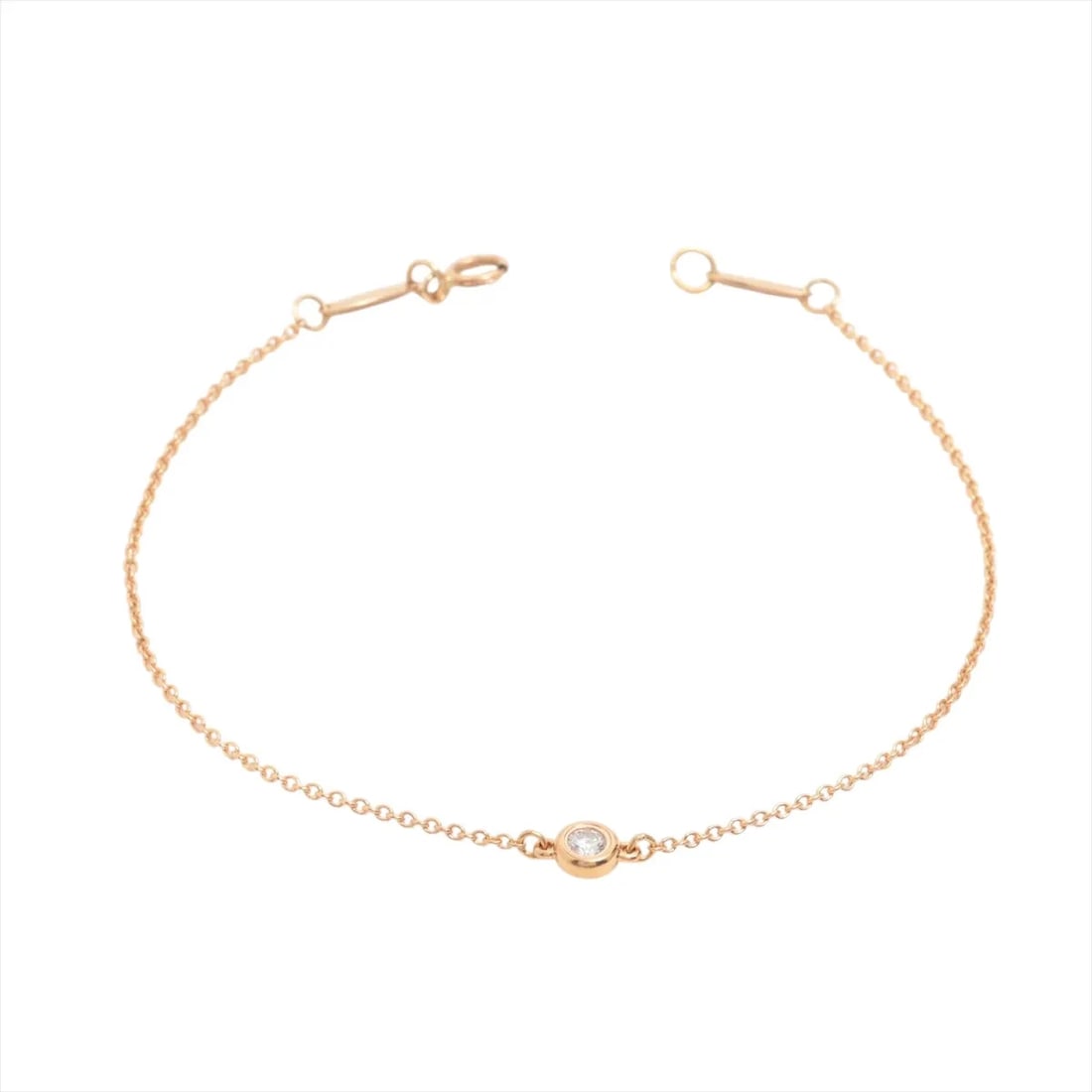 TIFFANY BY THE YARD DIAMOND BRACELET 750(PG): Tiffany By the Yard diamond Bracelet 750(PG) Brand: Tiffany Type/Style: Bracelet Material: 750(PG) Color: Pink Gold Size: Bracelet length:18.3cm Accessories: None Accessories Notice: When purchasing