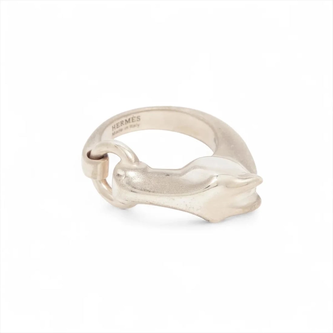 HERMES GALOP RING 925 SILVER: Hermes Galop Ring 925 Silver Brand: Hermes Type/Style: Ring Material: 925 Color: Silver Size: 6.75 - 7 US Accessories: None Accessories Notice: When purchasing pre-owned goods, please refer to the
