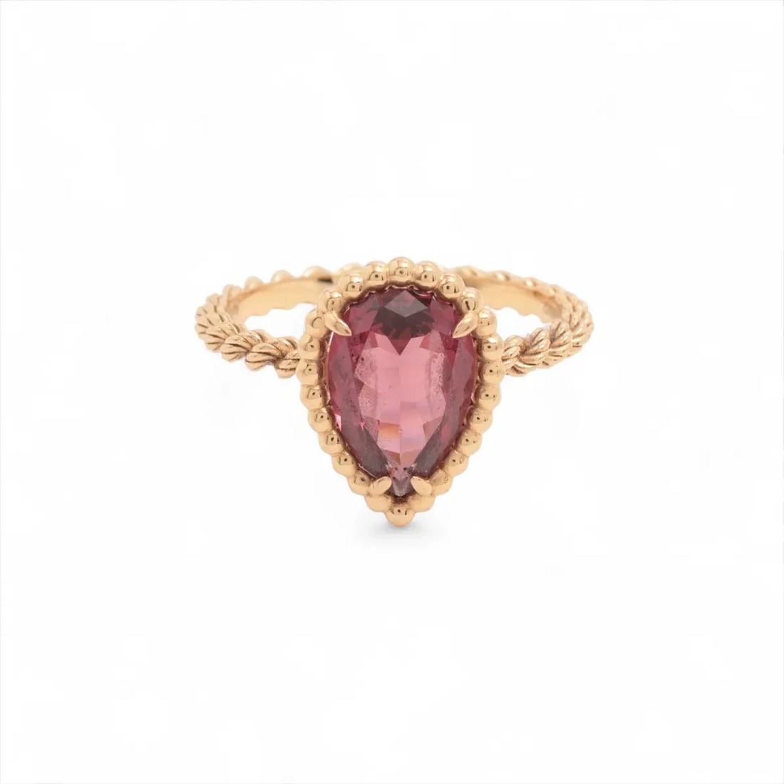 BOUCHERON SERPENT BOHEME RHODOLITE GARNET RING 750(PG): Boucheron Serpent Boheme Rhodolite Garnet Ring 750(PG) Brand: Boucheron Type/Style: Ring Material: 750(PG) Color: Pink Gold Size: 5.25 US Accessories: None Accessories Notice: When purchasing