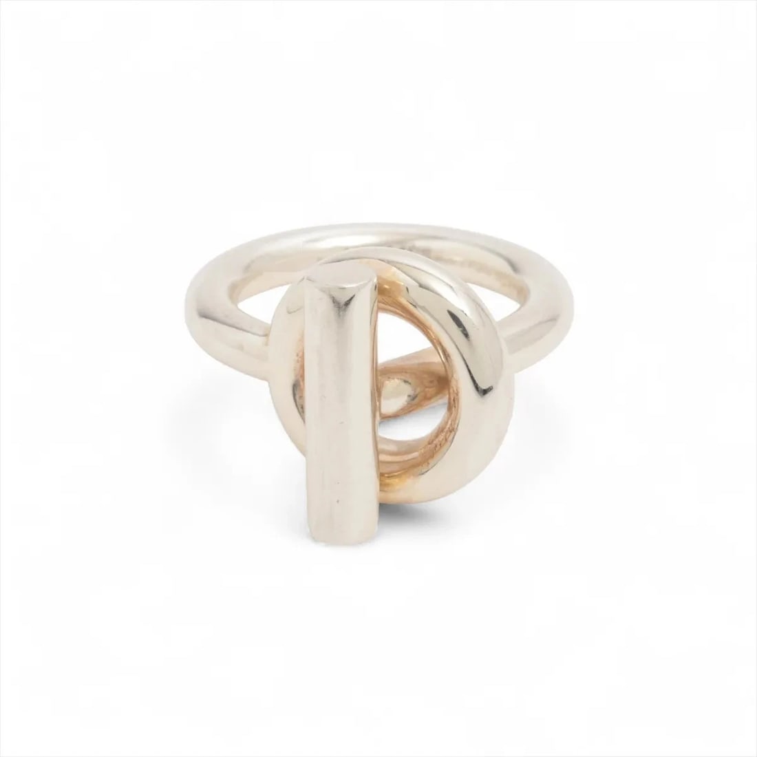 HERMES ECHAPPEE RING 925 SILVER: Hermes Echappee Ring 925 Silver Brand: Hermes Type/Style: Ring Material: 925 Color: Silver Size: 5.5 - 5.75 US Accessories: None Accessories Notice: When purchasing pre-owned goods, please