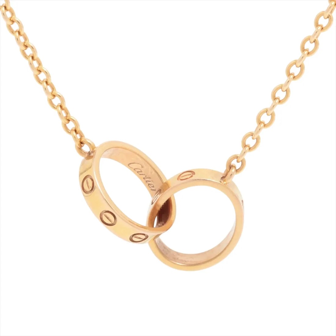 CARTIER BABY LOVE NECKLACE 750(PG): Cartier Baby Love Necklace 750(PG) Brand: Cartier Type/Style: Necklace Material: 750(PG) Color: PG Size: Chain length:45.2cm Accessories: None Accessories Notice: When purchasing pre-owned goods,