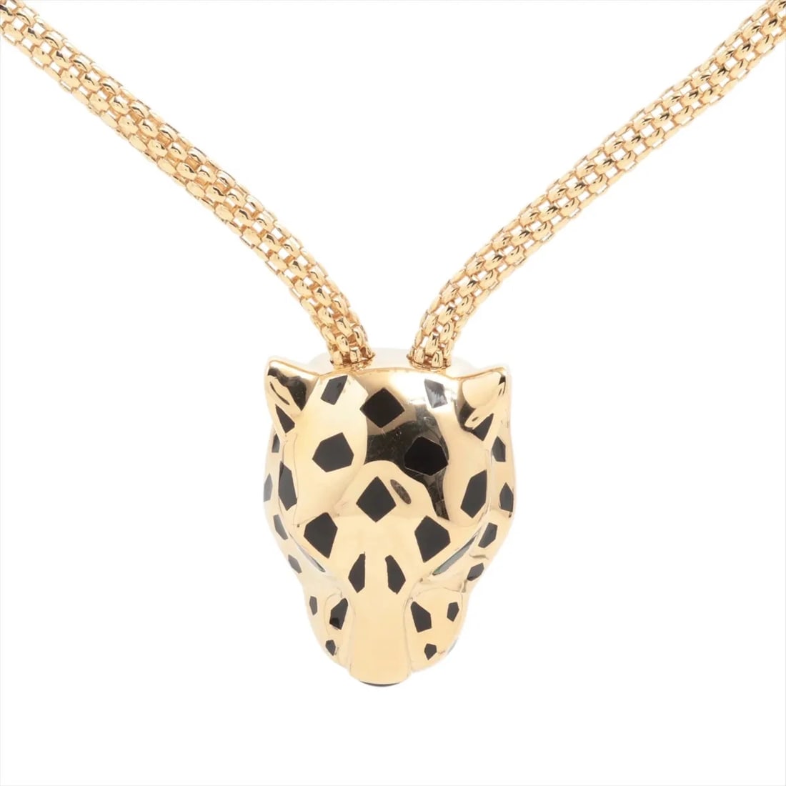CARTIER PANTHERE DOO CARTIER TSAVORITE ONYX NECKLACE 750(YG): Cartier Panthere Doo Cartier Tsavorite Onyx Necklace 750(YG) Brand: Cartier Type/Style: Necklace Material: 750(YG) Color: Yellow Gold Size: Chain length:41.3cm Accessories: None Accessories Notice: