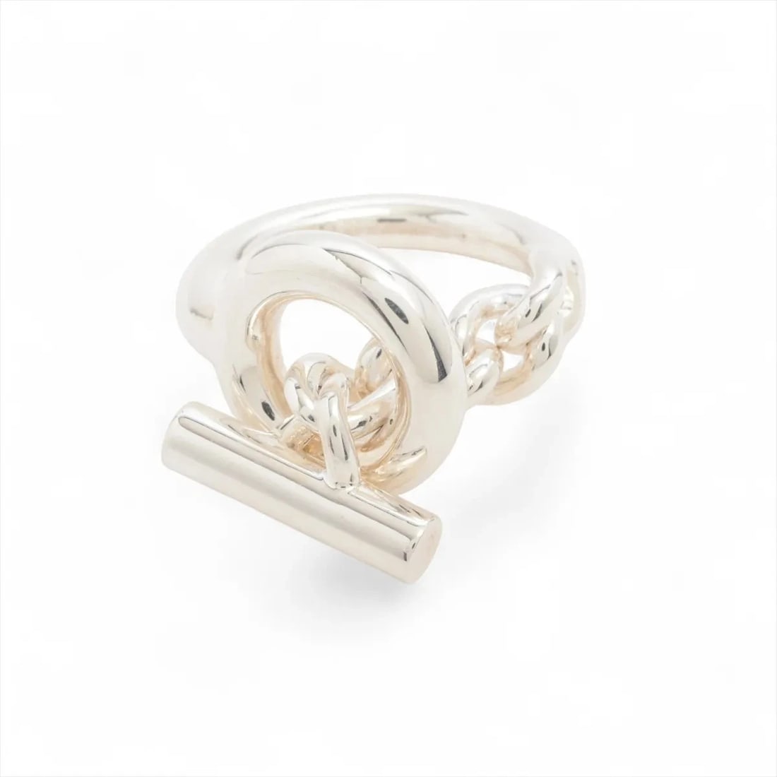 HERMES CROISET RING 925 SILVER: Hermes Croiset Ring 925 Silver Brand: Hermes Type/Style: Ring Material: 925 Color: Silver Size: 6 US Accessories: None Accessories Notice: When purchasing pre-owned goods, please refer to