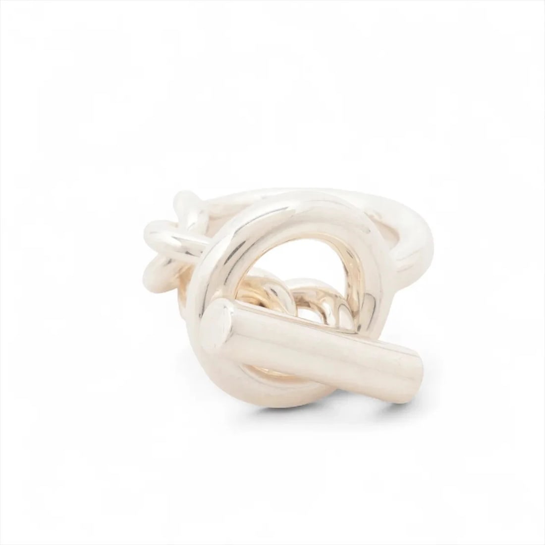 HERMES CROISET RING 925 SILVER: Hermes Croiset Ring 925 Silver Brand: Hermes Type/Style: Ring Material: 925 Color: Silver Size: 3.75 US Accessories: None Accessories Notice: When purchasing pre-owned goods, please refer to the
