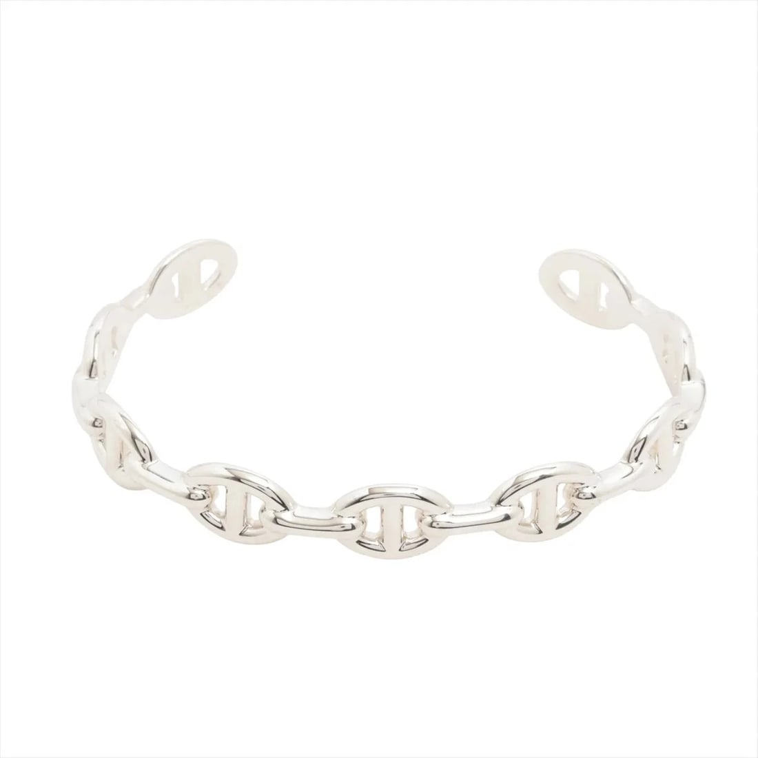 HERMES CHAINE D'ANCRE ENCHAINEE BANGLE 925 SILVER: Hermes Chaine d'Ancre Enchainee Bangle 925 silver Brand: Hermes Type/Style: Bracelet Material: 925 Color: Silver Size: Bracelet length:16.5cm Accessories: None Accessories Notice: When pur