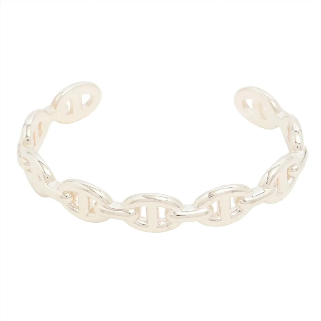 HERMES CHAINE D'ANCRE ENCHAINEE BANGLE 925 SILVER: Hermes Chaine d'Ancre Enchainee Bangle 925 silver Brand: Hermes Type/Style: Bracelet Material: 925 Color: Silver Size: Bracelet length:16cm Accessories: None Accessories Notice: When purch
