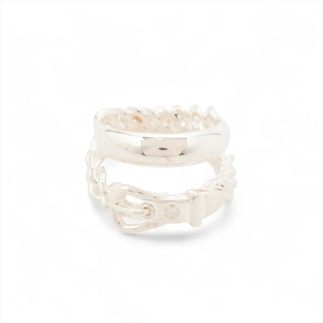 HERMES BOUCLES SERIE UNFLEXIBLES RING 925 SILVER: Hermes Boucles Serie unflexibles Ring 925 Silver Brand: Hermes Type/Style: Ring Material: 925 Color: Silver Size: 7.5 US Accessories: None Accessories Notice: When purchasing pre-owned goods, please