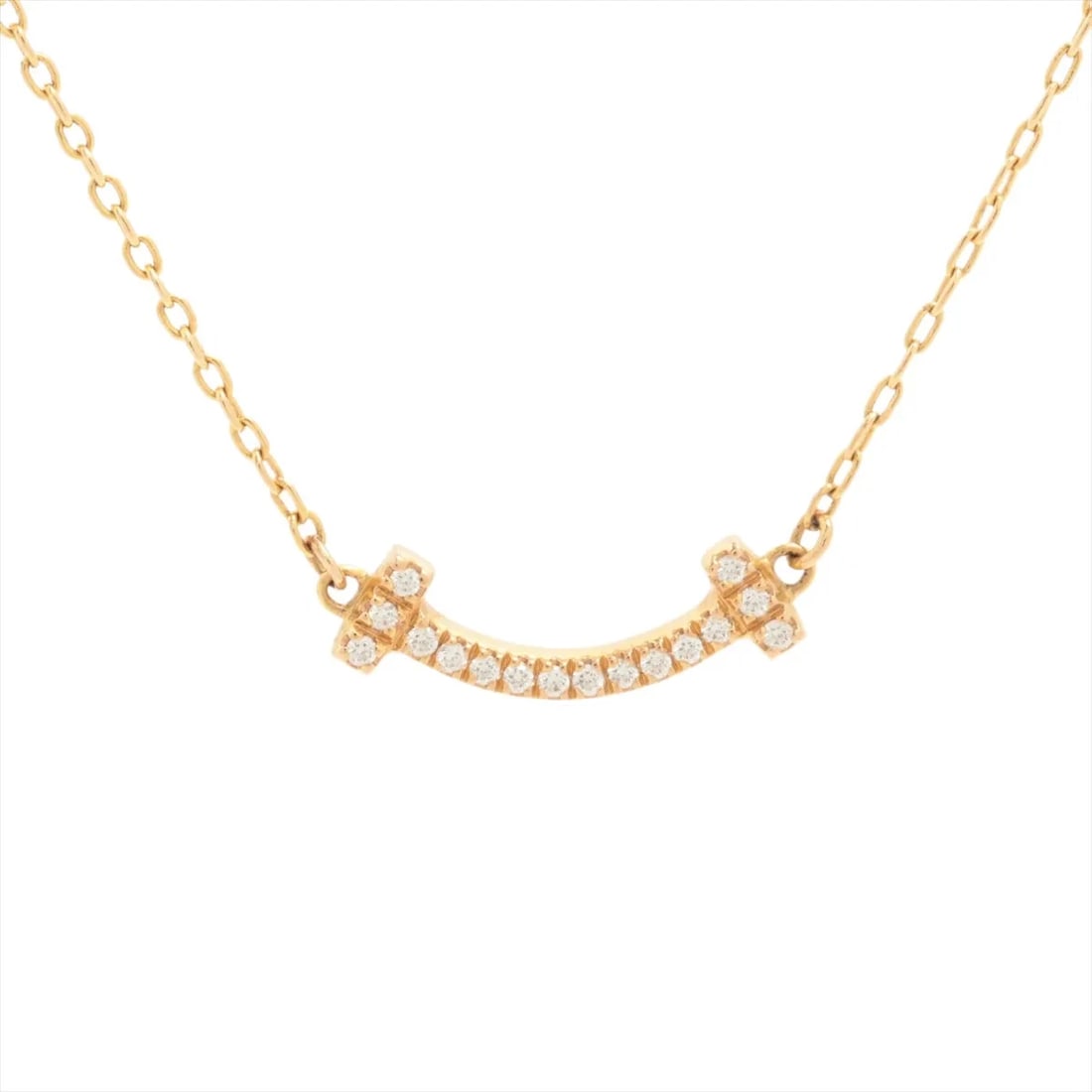 TIFFANY T SMILE MINI NECKLACE 750(YG): Tiffany T Smile Mini Necklace 750(YG) Brand: Tiffany Type/Style: Necklace Material: 750(YG) Color: Yellow Gold Size: Chain length:46cm Accessories: None Accessories Notice: When purchasing pre-owned