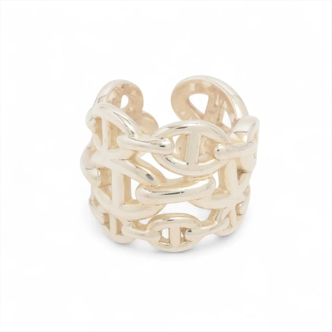 HERMES CHAINE D'ANCRE RING 925 SILVER: Hermes Chaine d'Ancre Ring 925 Silver Brand: Hermes Type/Style: Ring Material: 925 Color: Silver Size: 6 US Accessories: None Accessories Notice: When purchasing pre-owned goods, please re
