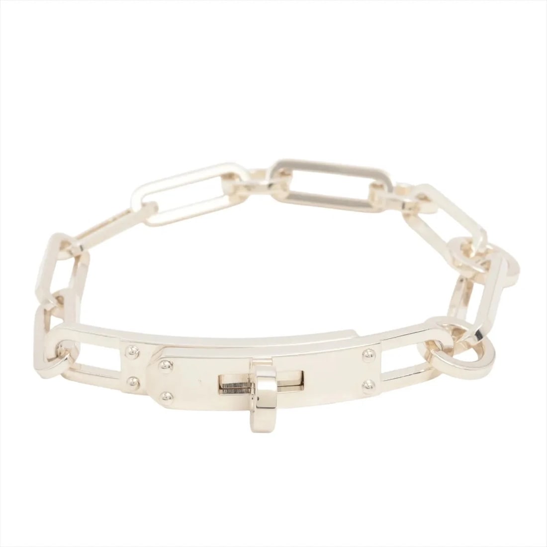 HERMES KELLY SIMPLE TOUR BRACELET 925 SILVER: Hermes Kelly Simple Tour Bracelet 925 Silver Brand: Hermes Type/Style: Bracelet Material: 925 Color: Silver Size: Bracelet length:15cm Accessories: None Accessories Notice: When purchasing pre-owned