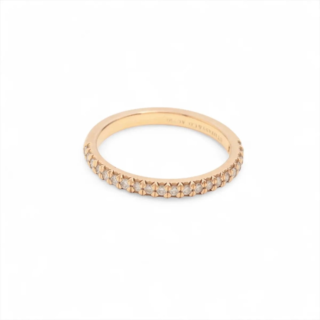 TIFFANY HALF CIRCLE SOLEST BAND DIAMOND RING 750(PG): Tiffany Half Circle Solest band diamond Ring 750(PG) Brand: Tiffany Type/Style: Ring Material: 750(PG) Color: Pink Gold Size: 4.75 - 5 US Accessories: None Accessories Notice: When purchasing