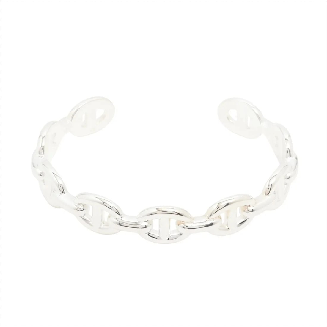 HERMES CHAINE D'ANCRE ENCHAINEE BANGLE 925 SILVER: Hermes Chaine d'Ancre Enchainee Bangle 925 silver Brand: Hermes Type/Style: Bracelet Material: 925 Color: Silver Size: Bracelet length:15.5cm Accessories: None Accessories Notice: When purchasing
