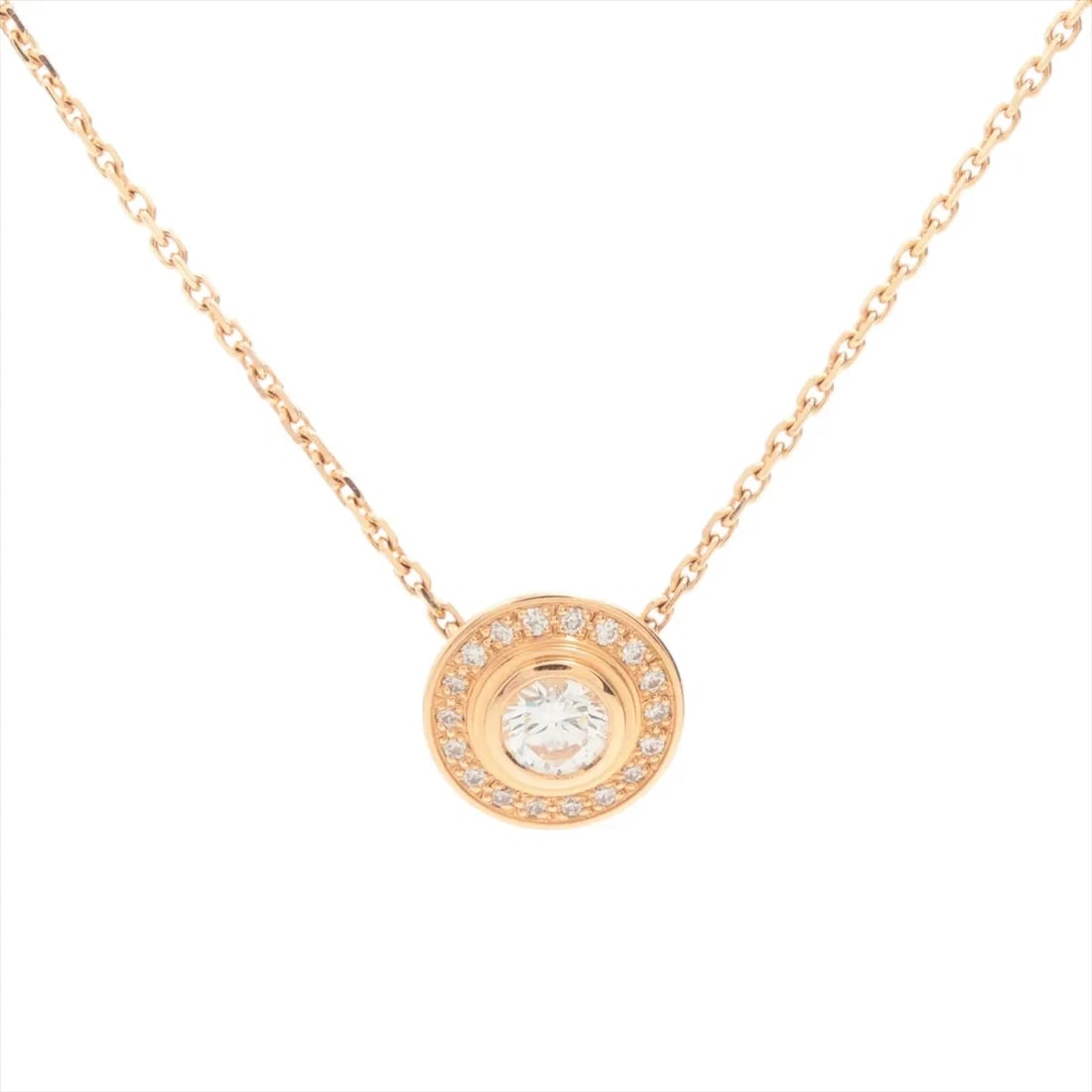 CARTIER D'AMOUR DIAMOND NECKLACE 750(PG): Cartier D'amour diamond Necklace 750(PG) Brand: Cartier Type/Style: Necklace Material: 750(PG) Color: Pink Gold Size: Chain length:41.3cm Accessories: None Accessories Notice: When purchasing