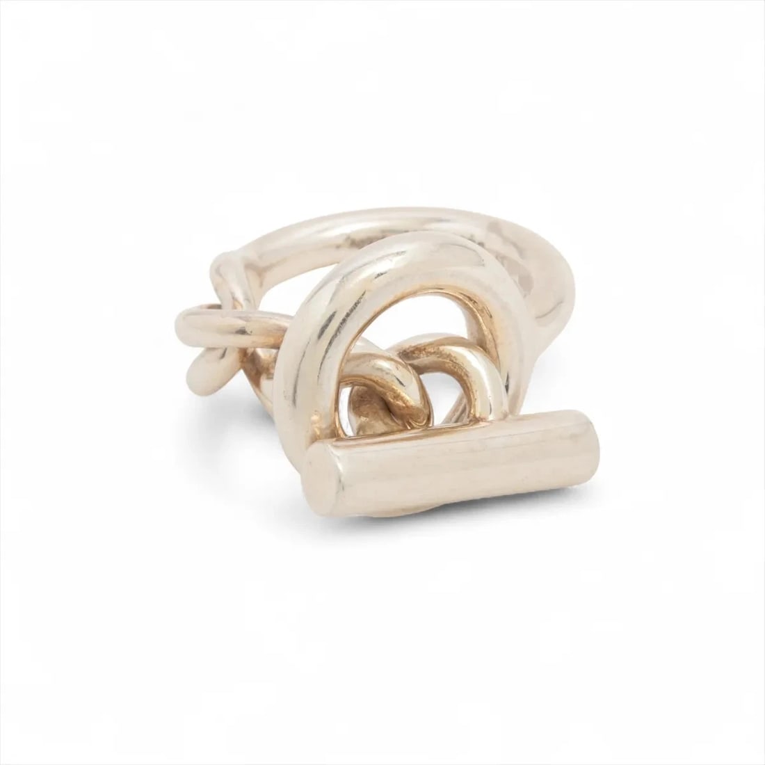 HERMES CROISETTE PM RING 925 SILVER: Hermes Croisette PM Ring 925 Silver Brand: Hermes Type/Style: Ring Material: 925 Color: Silver Size: 5.5 - 5.75 US Accessories: None Accessories Notice: When purchasing pre-owned goods, please refer