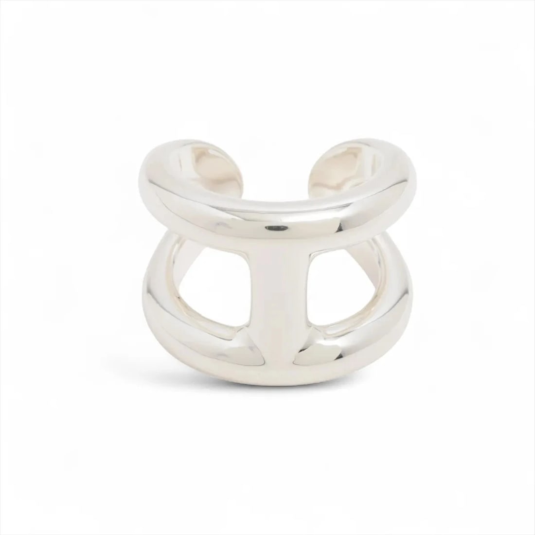 HERMES OSMO'S GM RING 925 SILVER: Hermes Osmo's GM Ring 925 Silver Brand: Hermes Type/Style: Ring Material: 925 Color: Silver Size: 6.25 - 6.5 US Accessories: None Accessories Notice: When purchasing pre-owned goods, please refer to