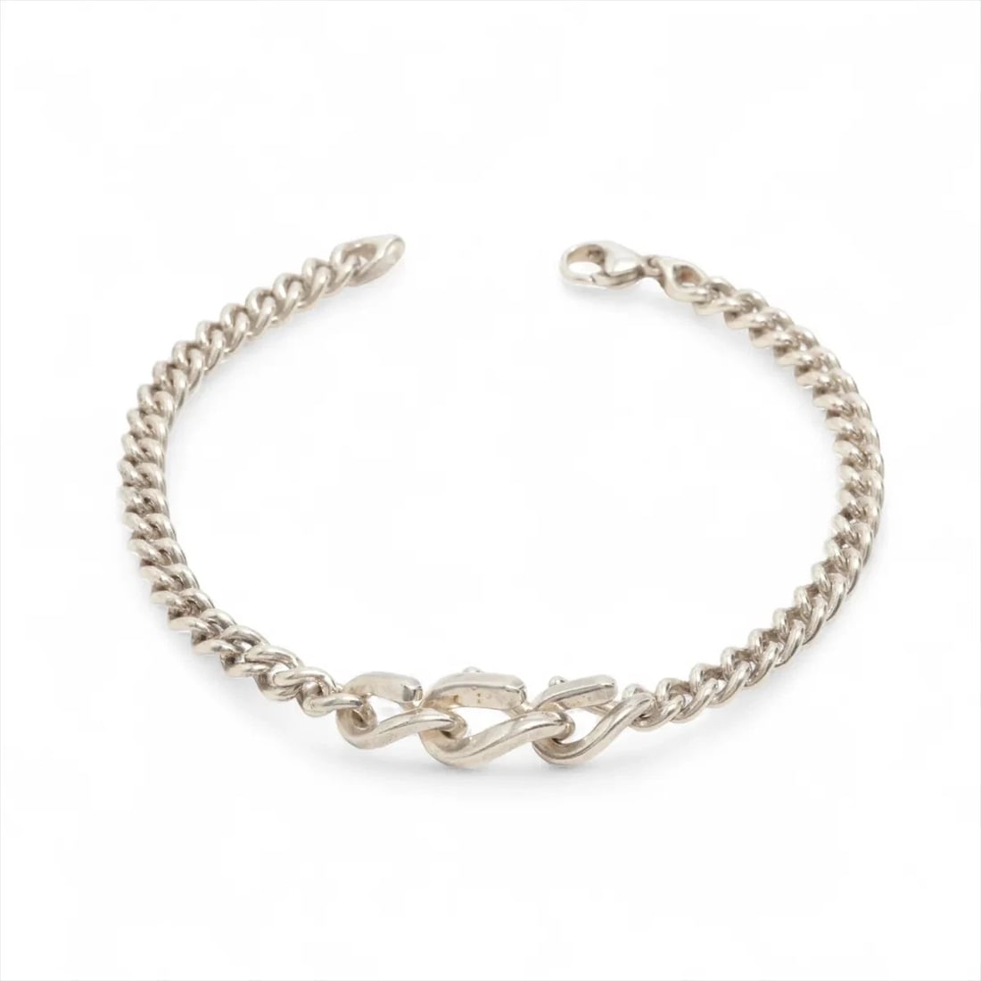 TIFFANY FORGE LINK BRACELET 925 SILVER: Tiffany Forge Link Bracelet 925 Silver Brand: Tiffany Type/Style: Bracelet Material: 925 Color: Silver Size: Bracelet length:19cm Accessories: None Accessories Notice: When purchasing pre-owned