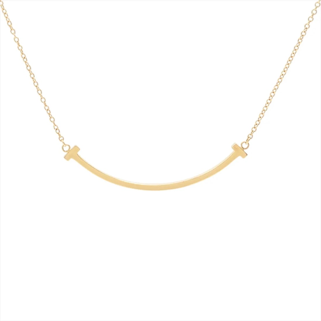TIFFANY T SMILE SMALL NECKLACE 750(YG): Tiffany T Smile Small Necklace 750(YG) Brand: Tiffany Type/Style: Necklace Material: 750(YG) Color: Yellow Gold Size: Chain length:47.4cm Accessories: None Accessories Notice: When purchasing