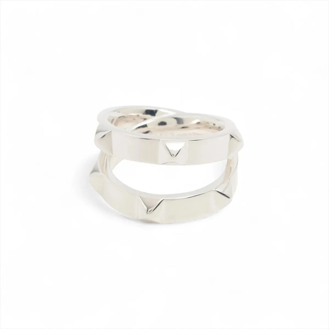 HERMES MINI CREW DOUBLE RING 925 SILVER: Hermes mini crew double Ring 925 Silver Brand: Hermes Type/Style: Ring Material: 925 Color: Silver Size: 6 US Accessories: None Accessories Notice: When purchasing pre-owned goods, please refer to