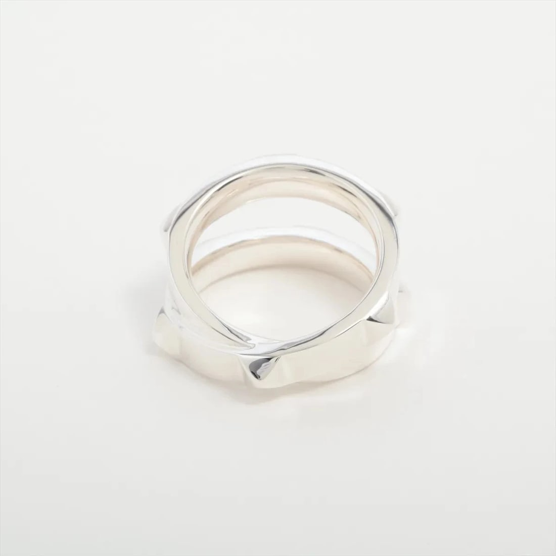 HERMES MINI CREW DOUBLE RING 925 SILVER - 2