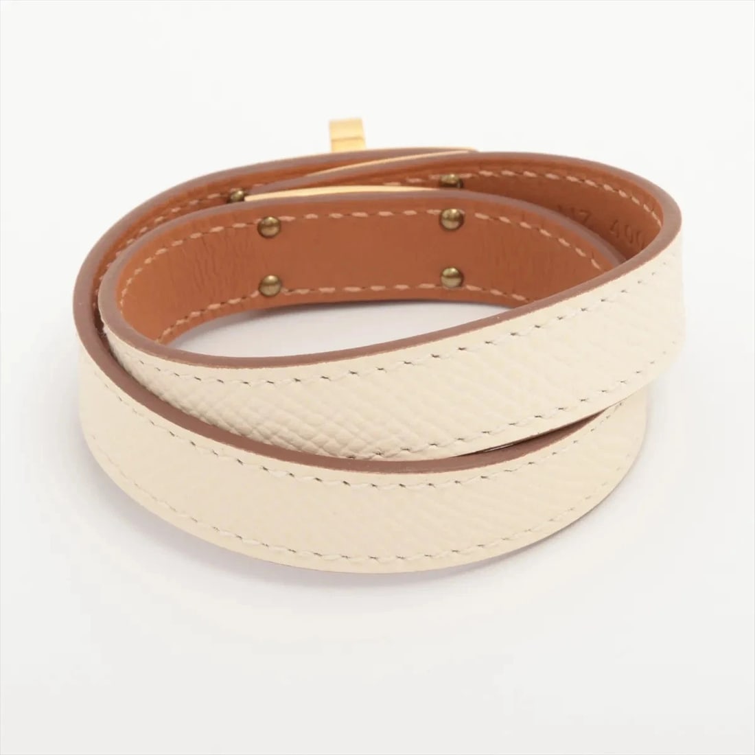 HERMES KELLY BRACELET DUBLETOUR BRACELET GP & LEATHER IVORY X GOLD: Hermes Kelly Bracelet Dubletour Bracelet GP & Leather Ivory x gold Brand: Hermes Type/Style: Bracelet Material: GP & Leather Color: Ivory x gold Size: Bracelet length:15.5cm Accessories: None