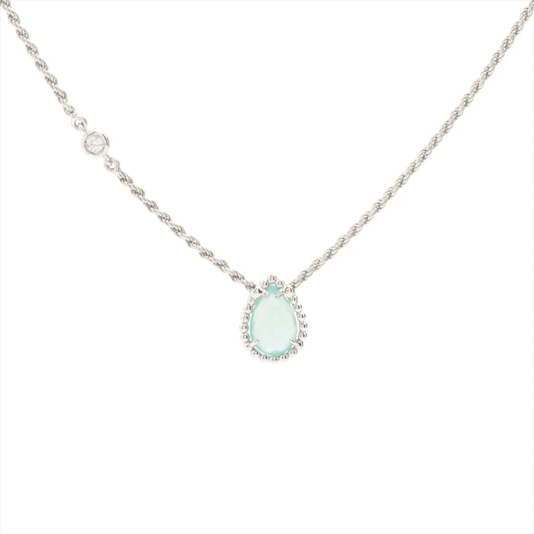 BOUCHERON SERPENT BOHEME AQUAPLAZE DIAMOND NECKLACE 750(WG): Boucheron Serpent Boheme Aquaplaze diamond Necklace 750(WG) Brand: Boucheron Type/Style: Necklace Material: 750(WG) Color: White Gold Size: Chain length:44.1cm Accessories: None Accessories Notice: