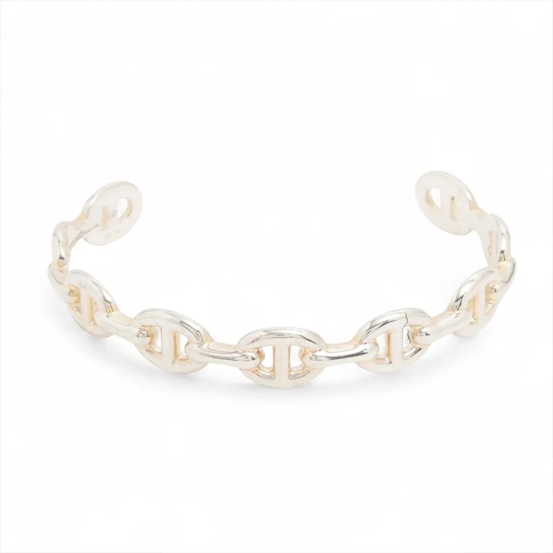 HERMES CHAINE D'ANCRE ENCHAINEE BANGLE LG 925 SILVER: Hermes Chaine d'Ancre Enchainee Bangle LG 925 Silver Brand: Hermes Type/Style: Bracelet Material: 925 Color: Silver Size: Bracelet length:18.5cm Accessories: None Accessories Notice: When