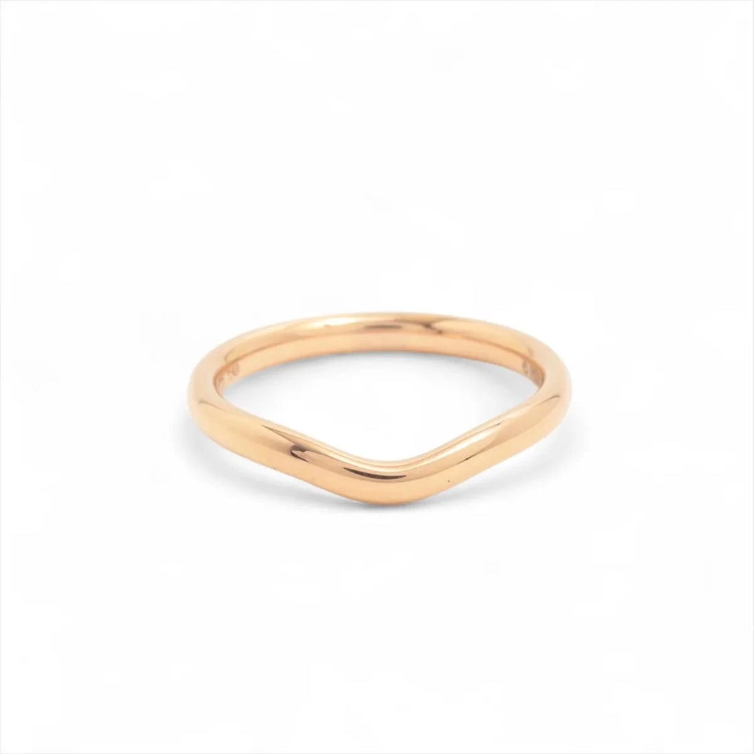 TIFFANY CURVED BAND RING 750(PG): Tiffany Curved Band Ring 750(PG) Brand: Tiffany Type/Style: Ring Material: 750(PG) Color: Pink Gold Size: 5.25 US Accessories: None Accessories Notice: When purchasing pre-owned goods, ple