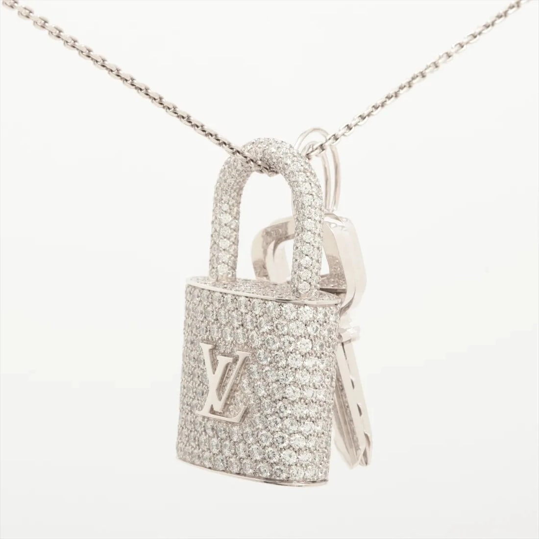 LOUIS VUITTON PANDANTIF LOCKIT DIAMOND NECKLACE 750(WG) (1 of 3)