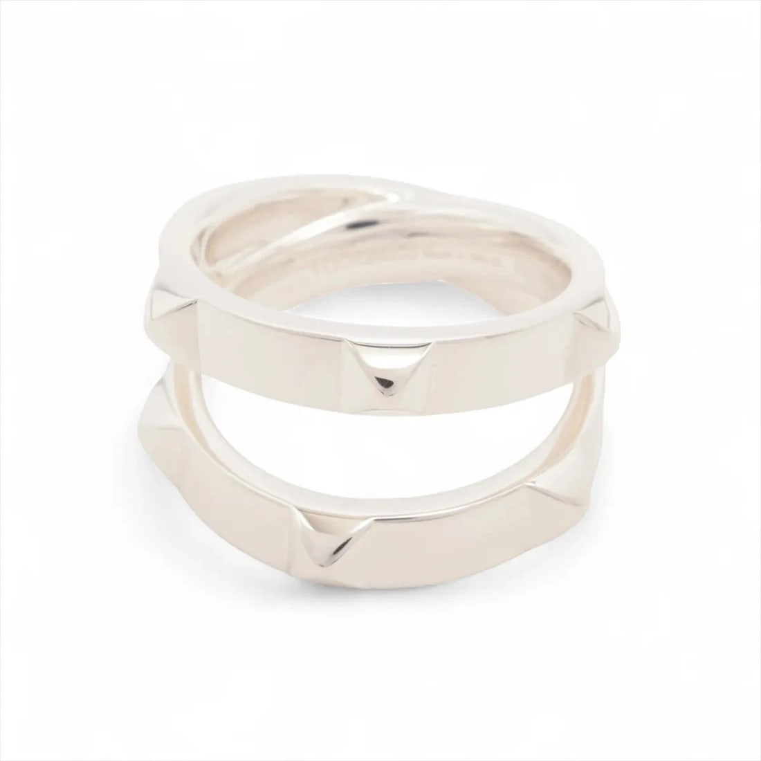 HERMES CRUDU H DOUBLE RING 925 SILVER: Hermes Crudu H double Ring 925 Silver Brand: Hermes Type/Style: Ring Material: 925 Color: Silver Size: 6 US Accessories: None Accessories Notice: When purchasing pre-owned goods, please refer to the