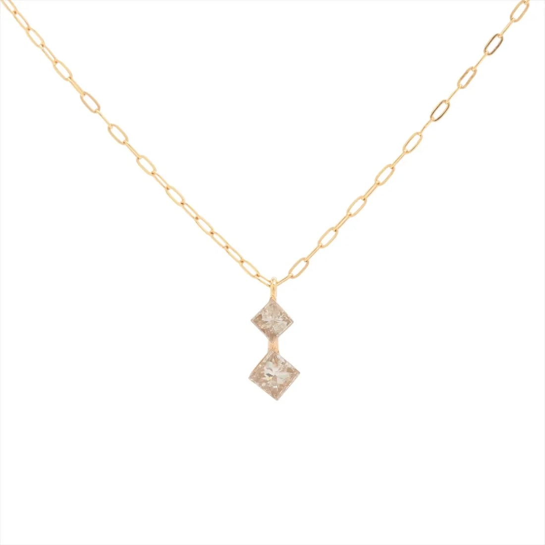 AGET DIAMOND NECKLACE K18(YG): aget diamond Necklace K18(YG) Brand: aget Type/Style: Necklace Material: K18(YG) Color: Yellow Gold Size: Chain length:45.7cm Accessories: None Accessories Notice: When purchasing pre-owne