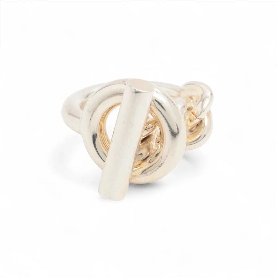 HERMES CROISET RING 925 SILVER: Hermes Croiset Ring 925 Silver Brand: Hermes Type/Style: Ring Material: 925 Color: Silver Size: 4.5 US Accessories: None Accessories Notice: When purchasing pre-owned goods, please refer to the