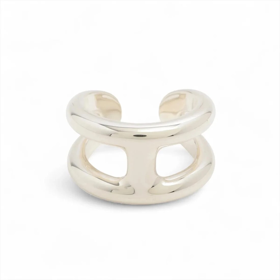 HERMES OSMOZ PM RING 925 SILVER: Hermes Osmoz PM Ring 925 Silver Brand: Hermes Type/Style: Ring Material: 925 Color: Silver Size: 6.25 - 6.5 US Accessories: None Accessories Notice: When purchasing pre-owned goods, please refer to