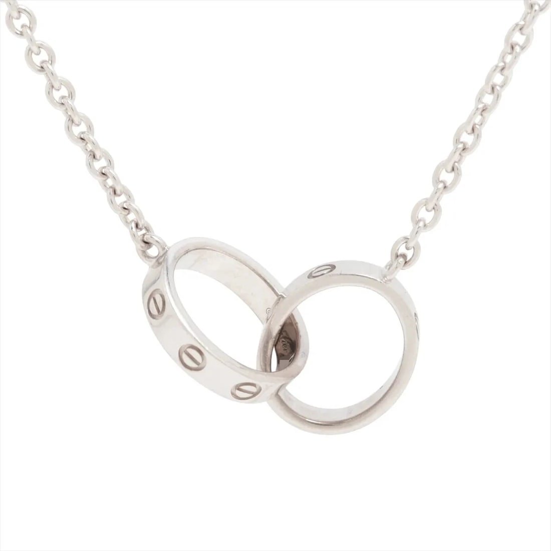 CARTIER BABY LOVE NECKLACE 750(WG): Cartier Baby Love Necklace 750(WG) Brand: Cartier Type/Style: Necklace Material: 750(WG) Color: White Gold Size: Chain length:39cm Accessories: None Accessories Notice: When purchasing pre-owned