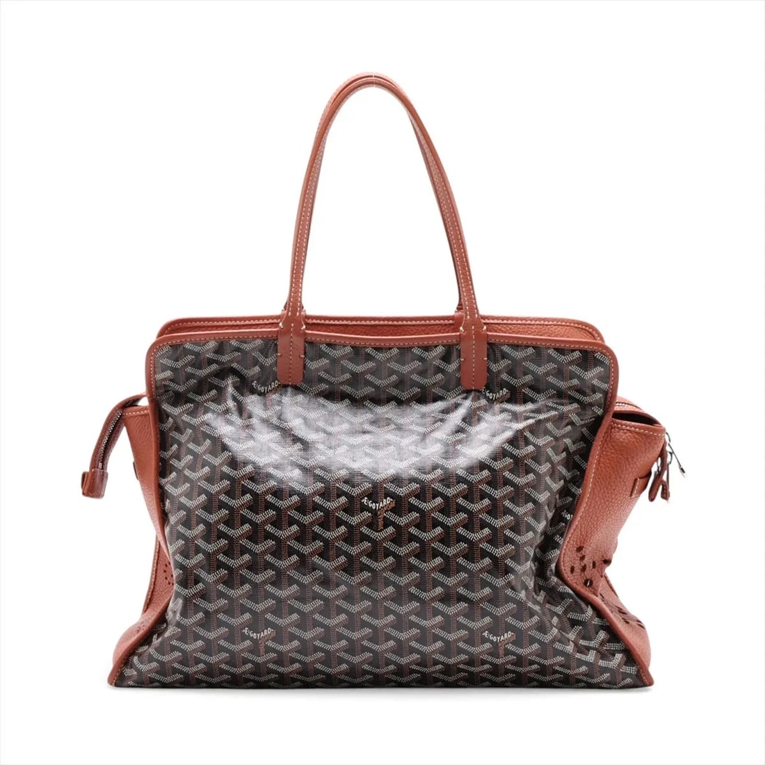 GOYARD HARDY PM PVC & LEATHER TOTE BAG: Goyard Hardy PM PVC & leather Tote bag Brand: Goyard Type/Style: Tote Material: PVC & leather Color: Brown Size: Height:12.0inchLength:16.1inchDepth:6.9inch Accessories: None Accessories N