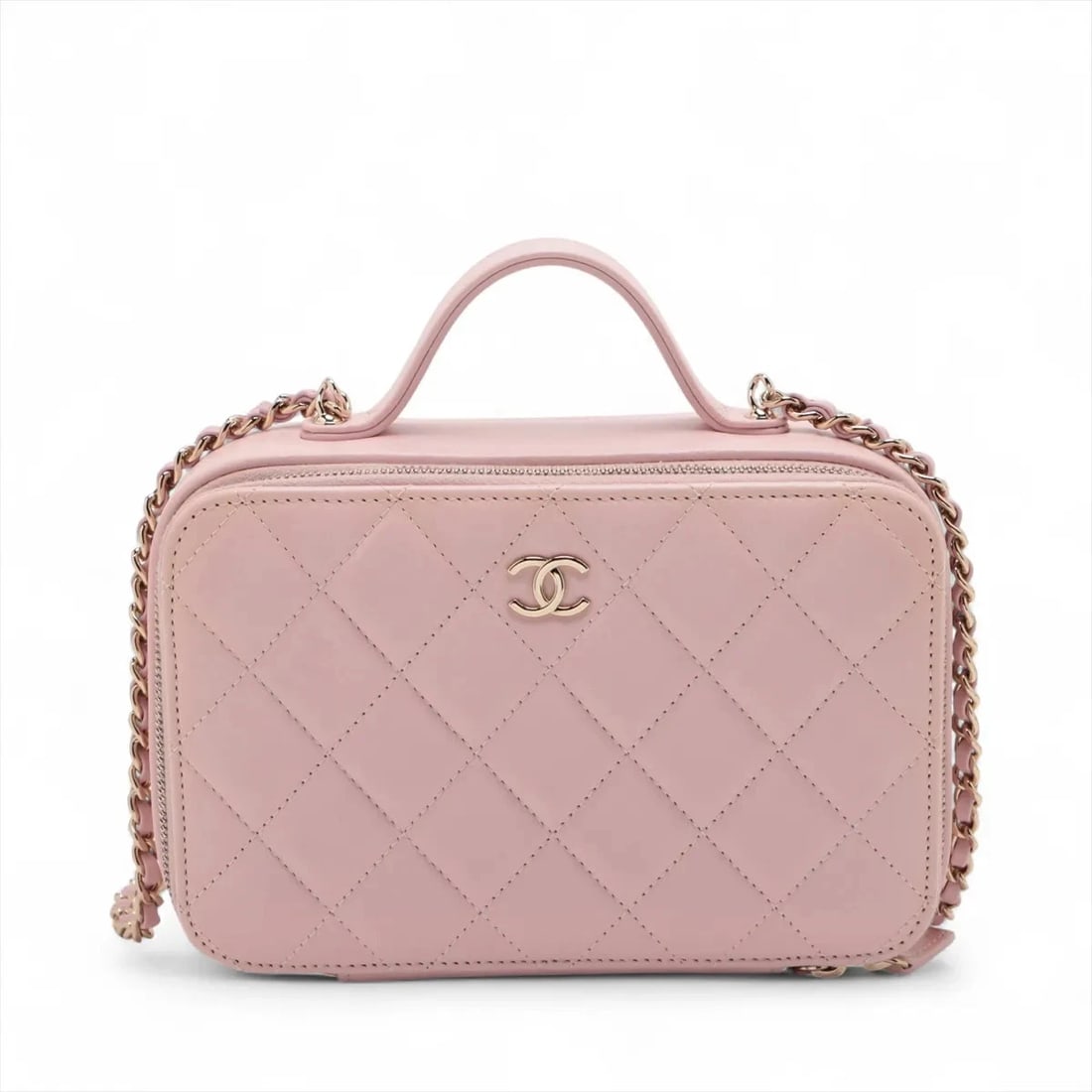 CHANEL MATELASSE LEATHER 2 WAY SHOULDER BAG: Chanel Matelasse Leather 2 Way Shoulder Bag Brand: Chanel Type/Style: Shoulder Bag Material: Leather Color: Pink Size: Height:4.7inchLength:7.3inchDepth:2.6inch Accessories: None Accessori