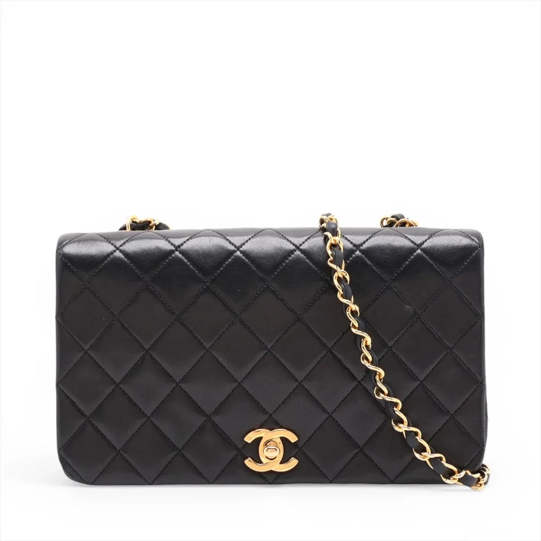 CHANEL MATELASSE LAMBSKIN SINGLE FLAP SINGLE CHAIN BAG: Chanel Matelasse Lambskin Single Flap Single Chain Bag Brand: Chanel Type/Style: Shoulder Bag Material: Lambskin Color: Black Size: Height:5.5inchLength:9.1inchDepth:2.4inch Accessories: None