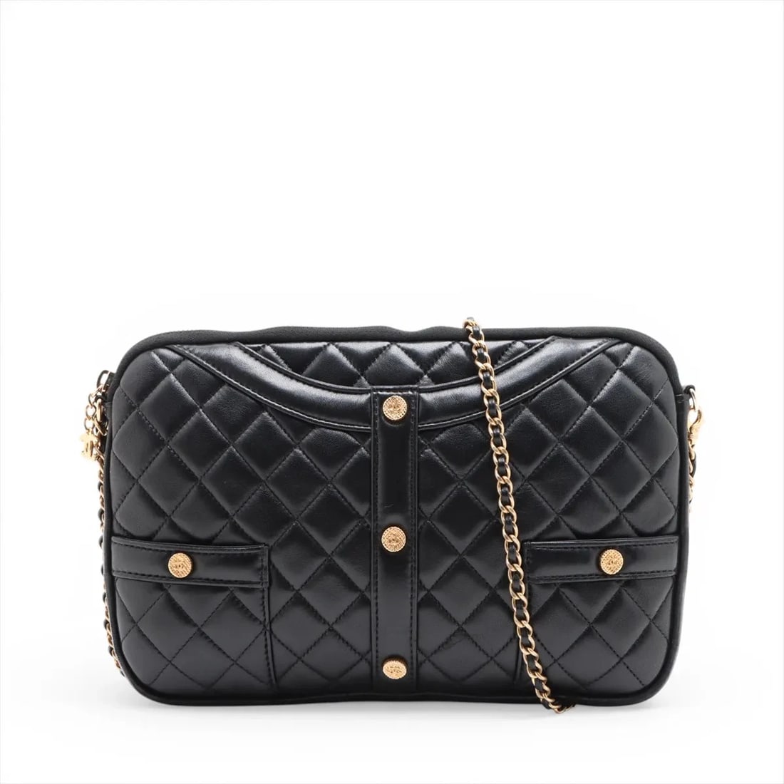 CHANEL GIRL CHANEL LAMBSKIN CHAIN SHOULDER BAG: Chanel Girl Chanel Lambskin Chain Shoulder Bag Brand: Chanel Type/Style: Shoulder Bag Material: Lambskin Color: Black Size: Height:7.3inchLength:10.6inchDepth:0.6inch Accessories: None Acc