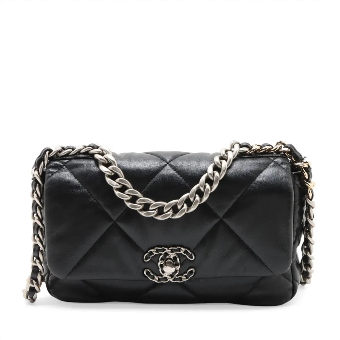 CHANEL 19 LAMBSKIN 2 WAY SHOULDER BAG: Chanel 19 Lambskin 2 Way Shoulder Bag Brand: Chanel Type/Style: Shoulder Bag Material: Lambskin Color: None Size: Height:6.5inchLength:9.8inchDepth:3.1inch Accessories: None Accessories No
