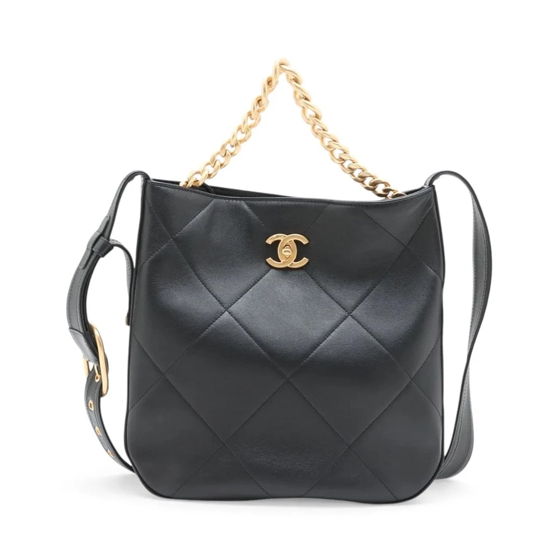 CHANEL EASY MOOD HOBO BAG LAMBSKIN 2 WAY SHOULDER BAG (1 of 4)