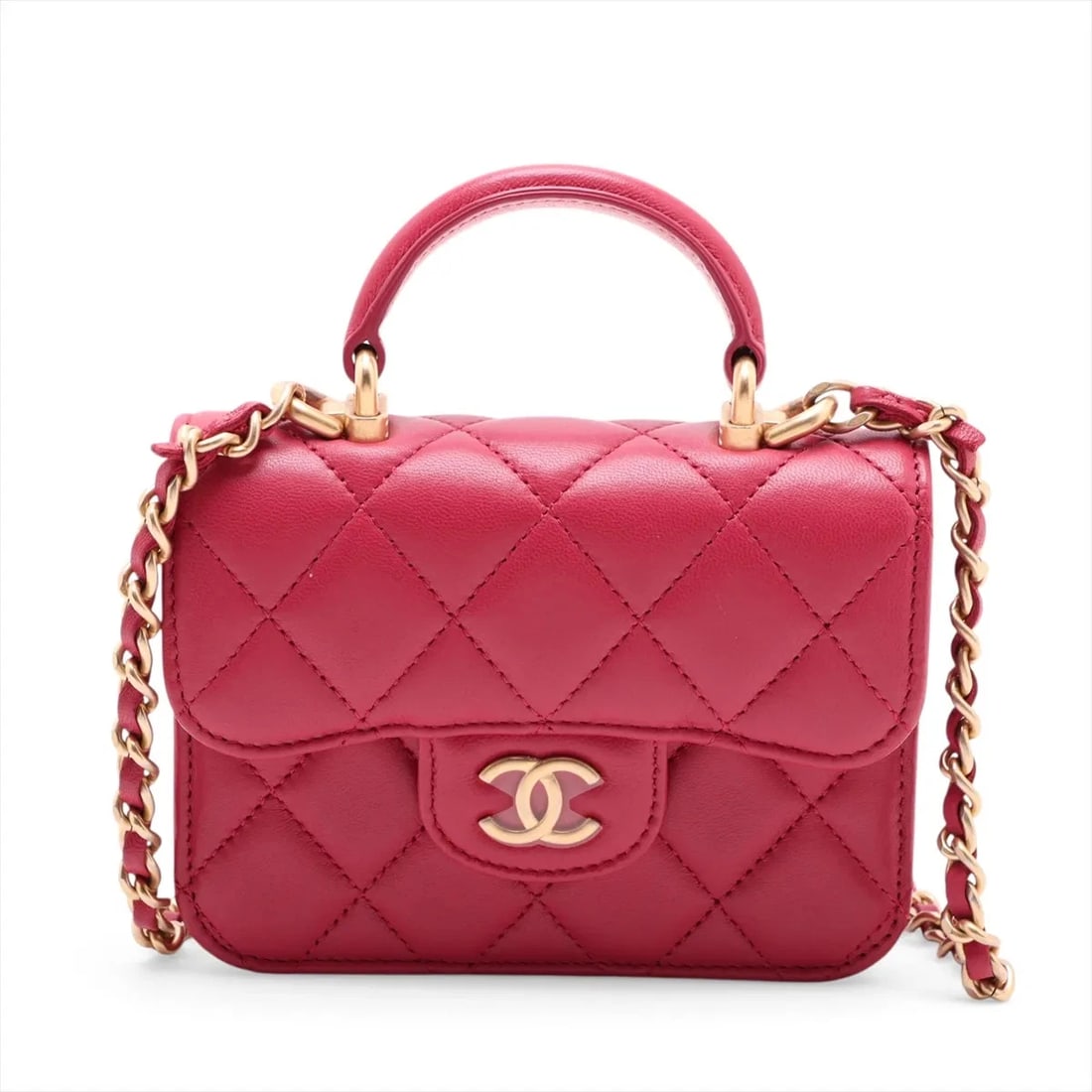 CHANEL MATELASSE LAMBSKIN 2 WAY SHOULDER BAG: Chanel Matelasse Lambskin 2 Way Shoulder Bag Brand: Chanel Type/Style: Shoulder Bag Material: Lambskin Color: Pink Size: Height:3.5inchLength:4.7inchDepth:1.2inch Accessories: None Accesso