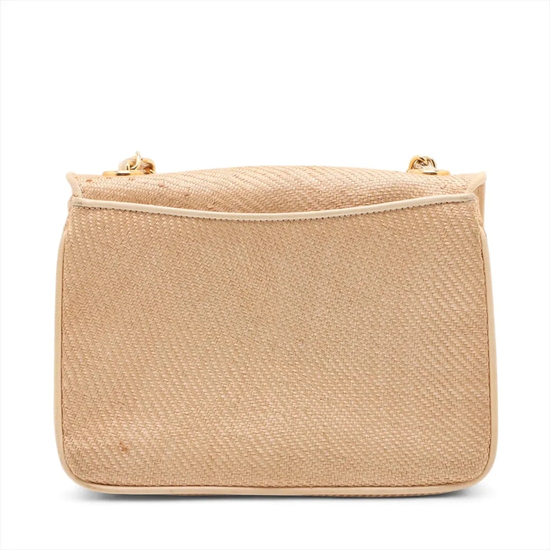 CHANEL COCO MARK STRAW SINGLE FLAP SINGLE CHAIN BAG - 2