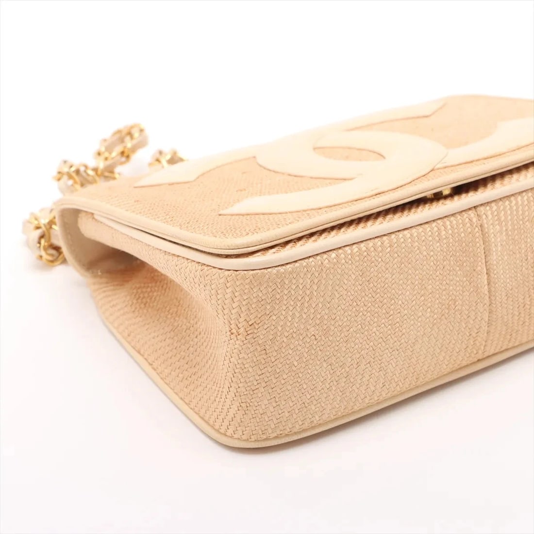 CHANEL COCO MARK STRAW SINGLE FLAP SINGLE CHAIN BAG - 4