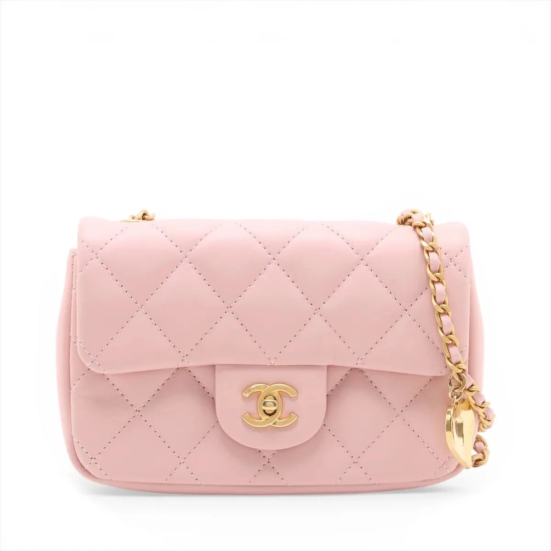 CHANEL MINI MATELASSE LAMBSKIN SINGLE FLAP SINGLE CHAIN BAG: Chanel Mini Matelasse Lambskin Single Flap Single Chain Bag Brand: Chanel Type/Style: Shoulder Bag Material: Lambskin Color: Pink Size: Height:4.7inchLength:7.1inchDepth:1.6inch Accessories: None